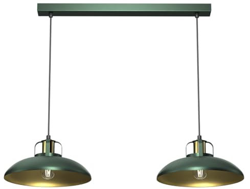 Milagro Felix Double Pendant Lamp 2XE27 Hand Made Fittings 29CM Shades Rugged Industrial Look