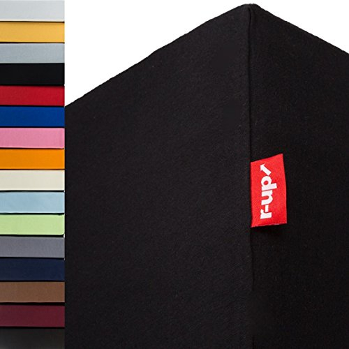 r-up Passt Spannbettlaken 120x200-130x200 bis 35cm Höhe viele Farben 100% Baumwolle 130g/m² Oeko-TEX stressfrei auch für hohe Matratzen (schwarz)