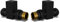 UK Radiators Square Black Radiator Valve Pair - Black Matt Finish - Classy and Modern Design 1/2 x 15mm Straight Radiator Valve Pair - Pair of Valves
