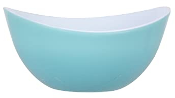 Plastic Salad Bowl Large Small Deep Salad Serving Bowl Kitchen Mixing Bowl Lightweight Hard Plastic Salad Snack Party Bowl Reusable (Blue-14cm)