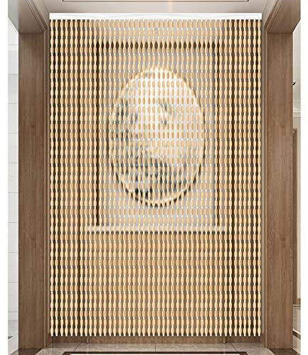 FENGSHOUU Rideau de Porte Perles,Rideau Perlé en Bois pour Porte,Rideau de Perles Séparateur de Pièce,Rideaux D'entrée Anti Mouches,pour Salon Chambre Bureau,Personnalisé (30 strands-60x100cm)