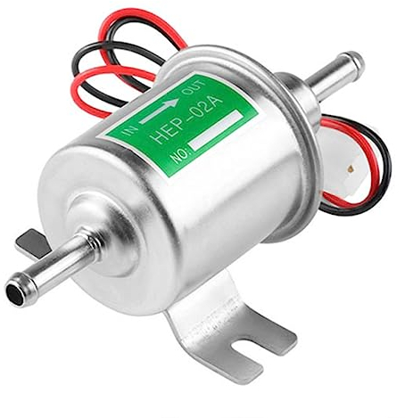 LNGJIN Pompa di Benzina Elettrica,HEP-02A Pompa di Benzina 12V,Pompa di alimentazione elettrica a bassa pressione,Pompa di Benzina Diesel,Pompa Gasolio,Pompa del Carburante Universale(Argentato)