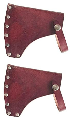 2PCS Portable Leather Holder Lanyard Blade Sheath Head Cover Fit for Axe Hatchet
