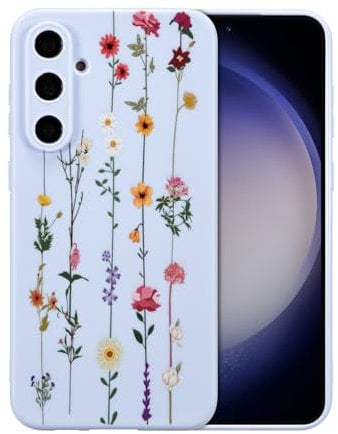 ZTOFERA Compatible with Samsung Galaxy A54 5G Case for Girls Women, Flexible Soft Silicone Protective Phone Case with Cute Climbing Flowers Floral Pattern Shockproof Bumper Cover, Violet