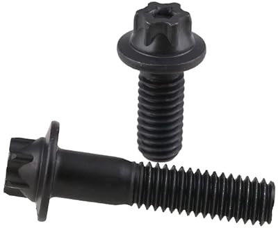 5-20 Stück M5 M6 Grade 12.9 Schwarzer Flansch Sechskant-Torx-Kopfschrauben Sechs Flachrundkopfschrauben Sechskantpflaume Flanschschraube (Color : 10Pcs_M6x17.5 mm)