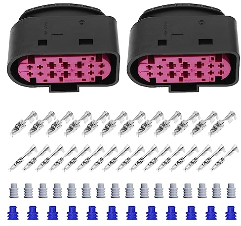 Create idea 2 Set Auto-Sensor-Reparatursatz 1J0973737 Kompatibel mit Volkswagen Kompatibel mit Audi 14-Pin-Stecker Auto-Sensor-Reparatur-Set
