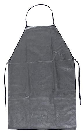 SEIWEI Schürze Grau aus PVC Wasserdichte Küchenschürze Gummischürzen Arbeitsschürze Verstellbare für Küche,Hundepflege, Garten, Grill, Reinigung, Industrie