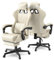 Ferghana Sedia da Gaming,Sedia Gaming Ergonomica con Regolabile Poggiapiedi,Poggiatesta,Supporto Lombare,Pelle di PU Poltrona Ufficio Regolabile,Professionale Sedia da Ufficio Gaming(Bianco)