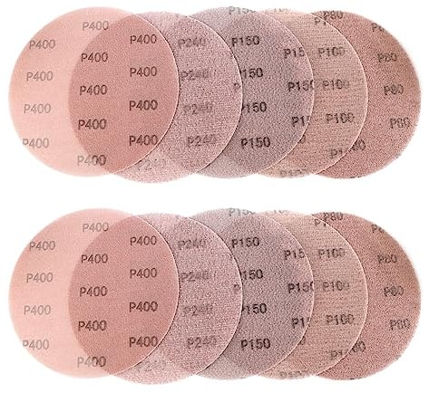 Kcmell 10 PCS 225mm Mesh Sanding Discs Hook & Loop 80/100/150/240/400 Grit, 9 Inch Dust Free Round Mesh Sanding Discs Pads Anti-Clogging Grinding Polishing Sanding Pads for Wood, Paint and Furniture