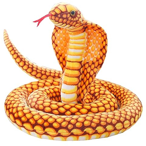 Trayosin Riesige Schlange Plüsch - Realistische Stofftier Schlange, Große Kuscheltier, Gelb, 80cm