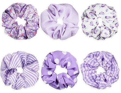 Set Di 6 Fasce Elastiche per Capelli, Stile Fresco Con Varietà di Motivi,Ogni Pezzo con Uno Stile Diverso,Adatto a Donne e Ragazze (Viola)