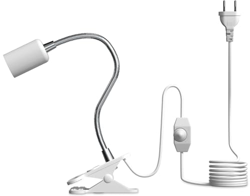 Doright Support Lampe Chauffante Tortue,E27 Douille De Lampe Chauffante Terrarium Reptile Graduable,100W Lampe Chauffante Chiot pour Tortue Terrestre Poussin Lézards Araignée(Sans Ampoule)