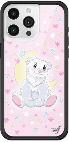 Wildflower Hüllen – Eisbär-Prinzessin-Hülle, kompatibel mit Apple iPhone 15 Pro Max, Rosa, Gelb, Bär, Schnee, trendig, schützender schwarzer Stoßfänger, 1,2 m Falltest-zertifiziert, kleines