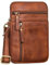 STILORD 'Brooks' Leder Brustbeutel Gürteltasche Handytasche zum Umhängen Kleine Brusttasche für Handy Pass Reisebörse Crossbody Bag Vintage für Damen und Herren, Farbe:brandy - cognac