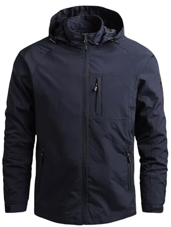 OlyljpinZ Chaqueta al Aire Libre para Hombres Chaqueta de senderismo Impermeable Ligeras chaqueta de entretiempo primavera otoñoCortavientos Cazadoras Deportiva Abrigo Antiviento Aire Libre softshell