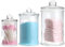 BIMUYI Glass Apothecary Jar with Airtight Lid, Bathroom Organizing Container, Glass Storage Canister, Set of 3