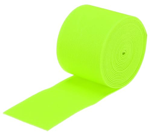 QUARKZMAN 5cm Gummiband Breit zum Nähen, 2.5 Meter Elastic Rubber Band, Breites Gummiband für Hosen, Bund, Stoffe zum Nähen (Neon-Gelb)