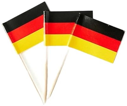 PJQUEKAIPJ Drôle de Soldat de l'armée Verte Lot de 100 Mini-Cure-Dents en Forme de Drapeau Allemand for Cupcakes, Cocktails, fête, Bar, Restaurant, Accessoires Soldats de l'armée Verte