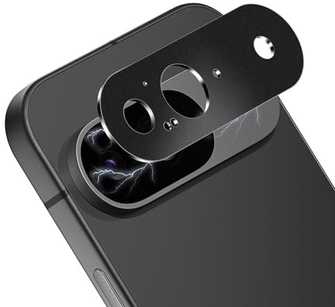 HeeYeal Pellicola Fotocamera per Google Pixel 9 5G, Anti Graffio Metallo Alluminio Telaio Protezione Lente Pellicola, Pellicola Protettiva Protettore Obiettivo Fotocamera per Google Pixel 9 5G - Nero