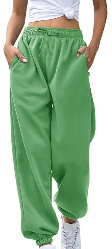 Pantaloni da jogging da donna casual oversize pantaloni da jogging atletici attivi pantaloni della tuta da corsa palestra allenamento pantaloni da tuta con coulisse casual pantaloni da salotto, Verde