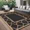 GENIMO Outdoor Rug 275 x 365 cm – Large Waterproof Reversible Garden Rug, Washable Plastic Carpet for RV, Patio, Camping, Picnic, Deck, Camper, Black & Brown