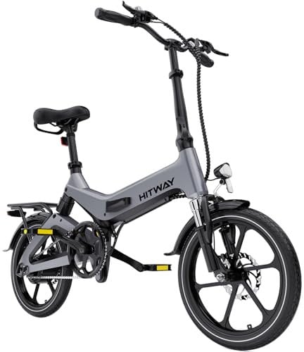 HITWAY BK2 Vélo Électrique Puissant 250W, 16 Pliable ebike, 25km/h, Batterie 7,8Ah Peut Atteindre 35-70km, Idéal pour Adultes & Jeunes, avec Écran Tactile et Freins à Disques