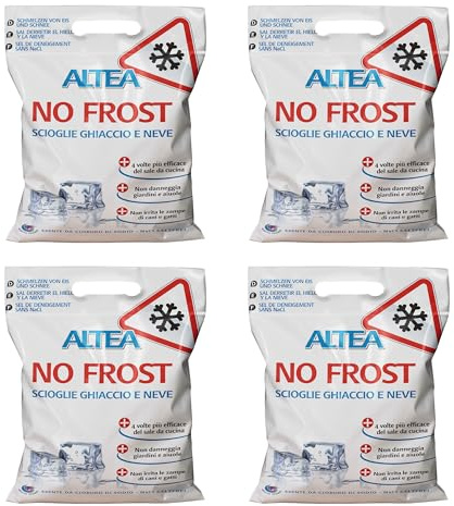 Tecnokit No Frost Sale Antighiaccio Ecologico, Antigelo E Sciogli Neve per Piante, Prato, Strade E Terrazzi, Non Corrosivo, 4 Sacchi da 5 kg