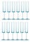 Feriany Lot de 12 flûtes à champagne carrées avec pied - 170 ml - Réutilisables - Pour mariage - Bleu