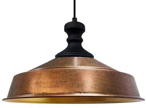 bamyum Asletl Schwarz-Knob Hängelampe Industrial Vintage Ø41 cm, Küchenlampe Hängend Esstisch, Wohnzimmerlampe Pendelleuchte Kupferfarbe Metall