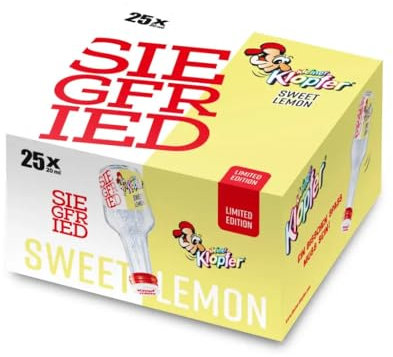 Kleiner Klopfer X Siegfried Gin | Verrückt anders, gewohnt laut! | Fruchtlikör | 25x20ml | 16%vol | fruchtig | Sweet Lemon Geschmack