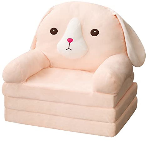 FGUUTYM Plüsch faltbares Kindersofa Rückenlehne Sessel 2 in 1 faltbares Kindersofa niedliches faules Sofa Kinder aufklappbares Schlafsofa für Wohnzimmer Schlafzimmer ohne Liner Filler (Pink, One Size)