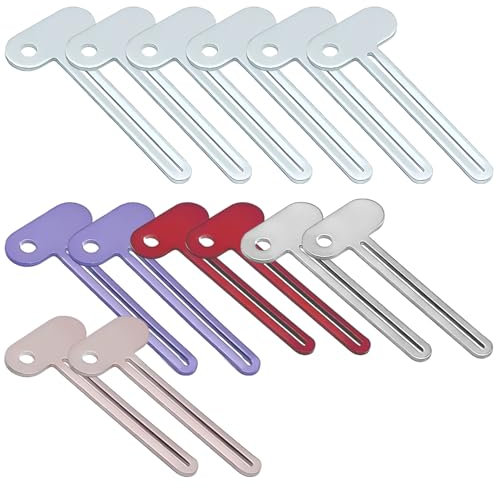 Varkage 14 Stück Tubenquetscher für Alle Tube, Edelstahl Tubenausdrücker, Tubenpresse für Alle Tuben Zahnpasta Haargel Handcreme