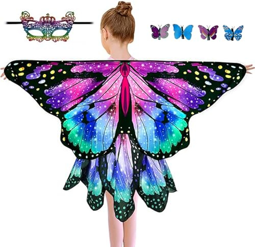 Sunlisky Butterfly Wings Kids (Girl) Butterfly Girl Costume Set