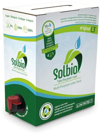 Solbio Original Sanitärflüssigkeit für Campingtoilette 3l 100% Bio & Vegan - Biologisch abbaubarer Sanitärzusatz mit Duft von Eukalyptus, Kiefer und Minze