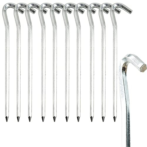 10 Stück Zeltheringe, 18cm Metall Aluminium Vorzelt Heringe Camping Erdnägel Häringe Zelt Bodenanker für Bergsteigen, Angeln, Picknick, Böden(7 Zoll)