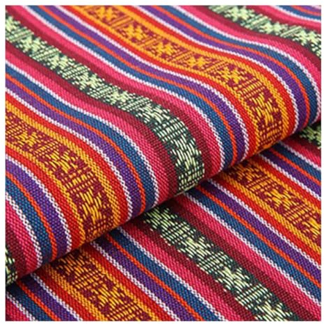 Vintage Jacquard Stoff Ethno Muster Dekostoff Meterware für DIY Nähen | Exotisches Muster verleiht selbstgemachten Produkten einen besonderen Vintage Look und dekorativen Stil.