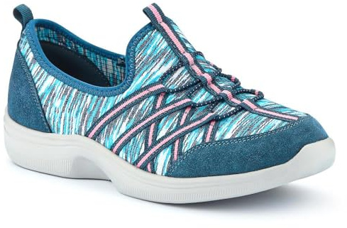 Extra-Wide Bungee Lace Trainers - Denim Size 5