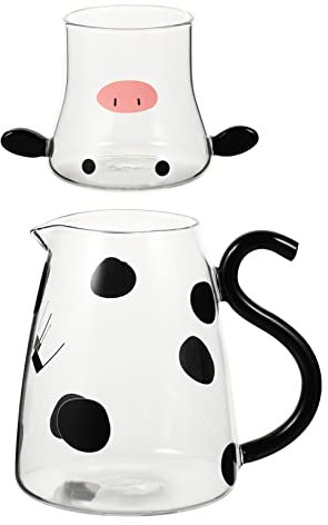 Cabilock Jarra De Agua Fría De Cristal Tetera Dibujos Animados Para Microondas Jarra De Agua Vaso