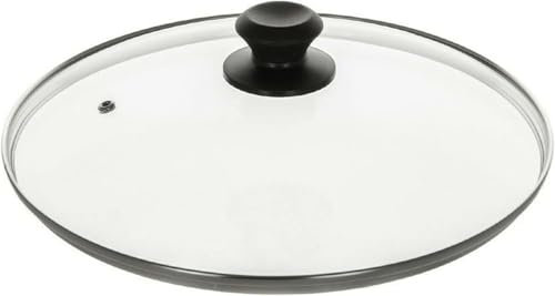 Universal Tempered Glass Lid Replacement Cover for Frying Pans, Saucepans, Pots, Skillets, and Casseroles – Vented Lid, Heatproof Knob with Screws (16cm)