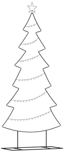 vidaXL Arbre de Noël en métal avec Support Noir 180 cm Acier, Arbre de Noël en métal Minimaliste, déco contemporaine pour Les fêtes, Accent Festif d'intérieur