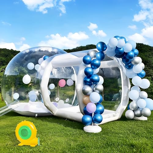 Casa de Burbujas Inflable Transparente Castillo Hinchable con Soplador y Bomba 300cm de Diámetro Tienda de Burbujas de PVC Casa de Inflable Creativa para Fiestas Bodas Exteriores