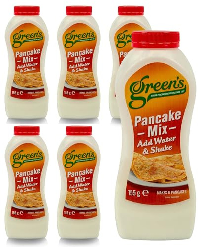 Green's Pancake Shaker Mix 6x 155g Bottles Just Add Water Shake Batter