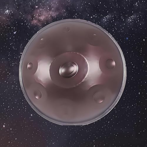 55 cm Handpan Steel Drum in d-Dur 9/10/12 Töne mit weicher Hand pan Tasche，Handpan Instrument für Klangheilung, persönliche Meditation, Yoga 440/432hz(Purple,432hz 12 Notes)