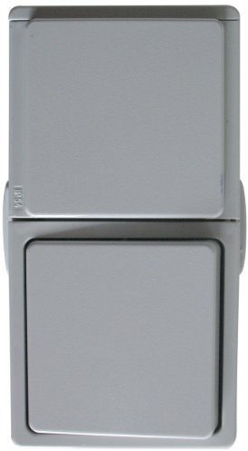 UNITEC 45466L Kombination A/W mit Steckdose Aufputz lose Aquarius FR, grau