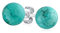 Boucles D'Oreilles Clous Minimalistes Simples En Pierre Précieuse Turquoise Stabilisée Bleue Pour Femmes En Argent Sterling .925 8 MM