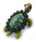 Avalaya Broche en forme de tortue en émail vert et cristal d'inspiration vintage - 43 mm de long