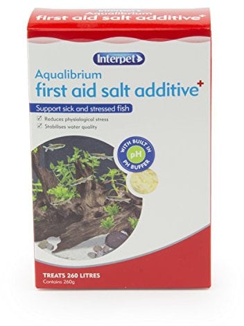Interpet Aqualibrium First Aid Salt Additive Tonic Treatment, Support Sick and Stressed Aquarium Fish, pH Buffer, 260 g
