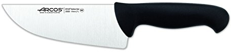 Arcos Serie 2900 - Cuchillo Carnicero Ancho - Hoja de Acero Inoxidable Nitrum de 170 mm - Mango inyectado en Polipropileno Color Negro
