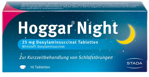 Hoggar Night – Schlaftabletten zur Hilfe beim Einschlafen und bei akuten Schlafstörungen – Gut verträglich, für erholsamen Schlaf – 1 x 10 Tabletten
