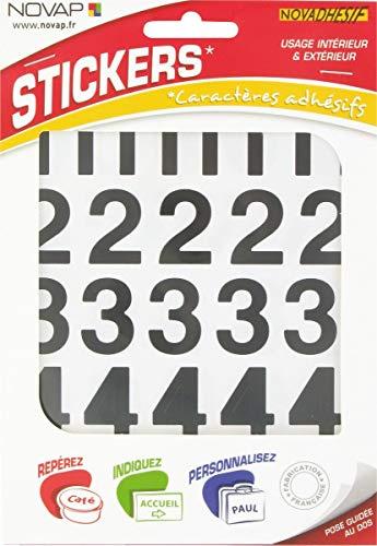 Novadhesif – Klebezahlen (0 bis 9) – 30 mm – Schwarz